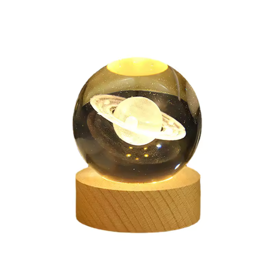 Lámpara de cristal 3D de planetas
